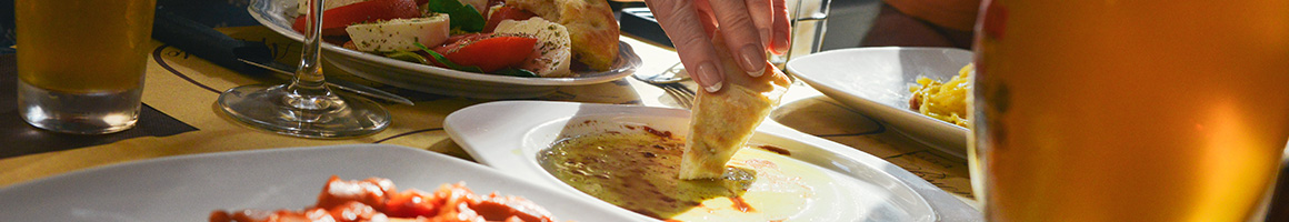 Eating Mediterranean Middle Eastern at Open Sesame restaurant in Long Beach, CA.